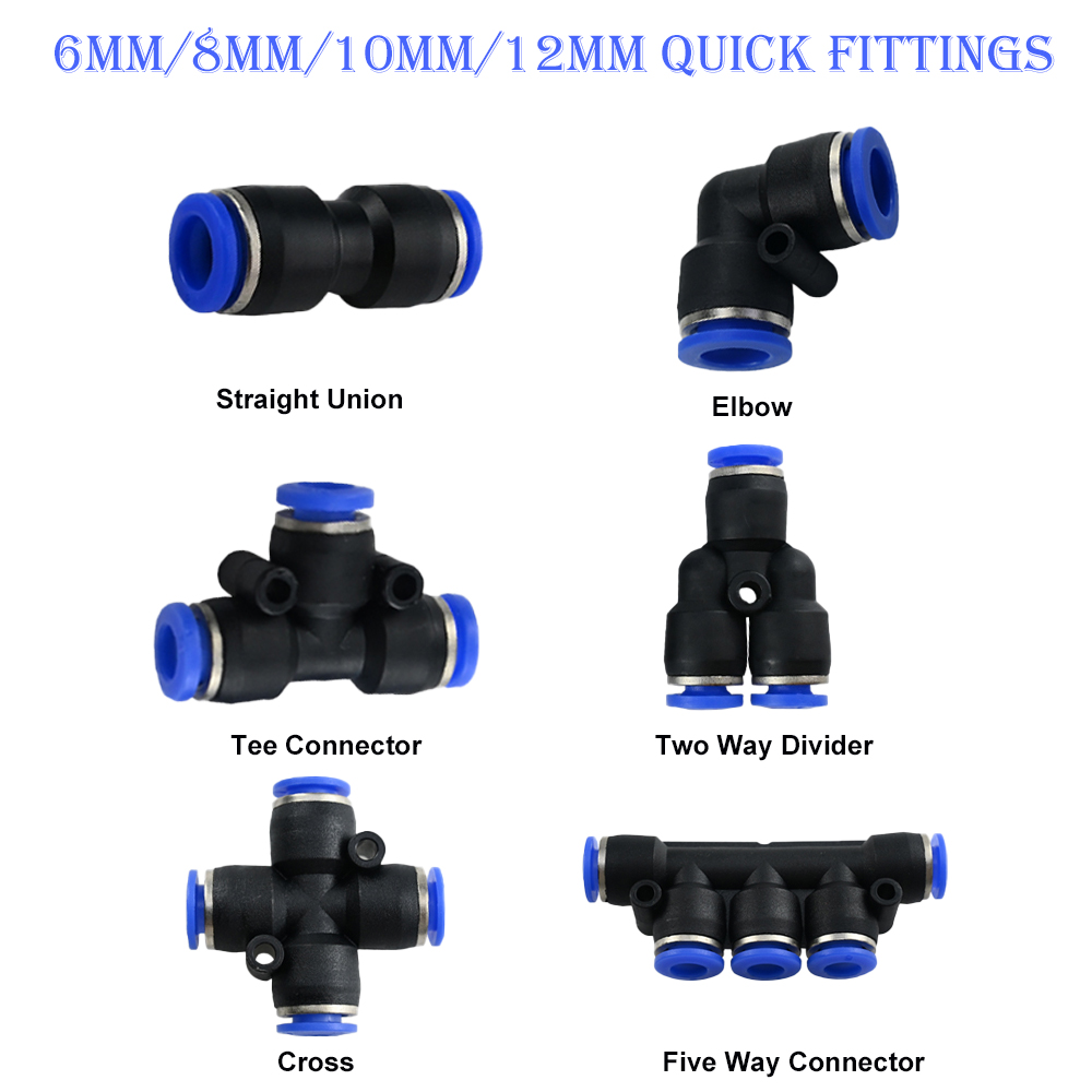 Push Fit Connector - 10 szt. Szybkozłączek pneumatycznych do węża